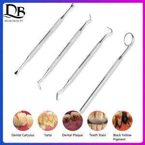 Dearbeauty 4 cái vệ sinh răng miệng Bộ công cụ cụ nha sĩ dụng cụ lấy cao răng Scaler calculus loại bỏ mảng bám làm sạch răng dụng cụ chăm sóc răng miệng