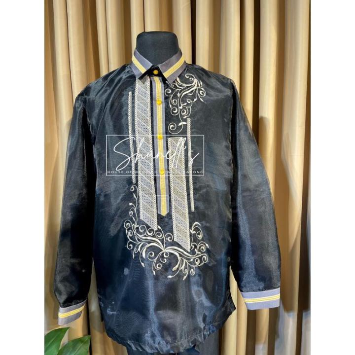 Black Barong with Gold Embroidery | Lazada PH