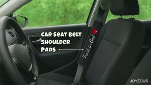 2 Pack Car Seat Belt Cover Pad with 3 PCS Trust in God Rearview Mirror StickersSoft Seatbelt Cushion Covers Christian Car Accessories Gifts for Women and Men