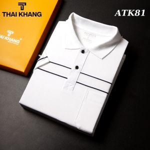 Áo thun nam có cổ trung niên THÁI KHANG vải cotton xịn tự dệt mềm mát Vitin ATK8