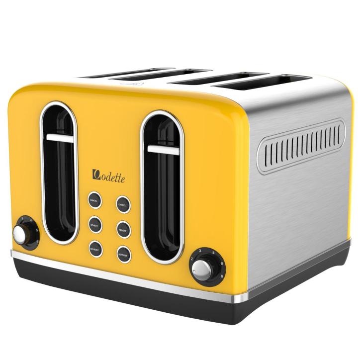 Bread Toaster 4 Slice Toaster Stainless Steel Body Wide Slot Toaster by