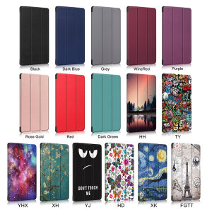 Tablet Case For Fire HD 8 Plus 2020 / HD8 2020 Flip PU Leather Case Stand Cover Solid color Shell