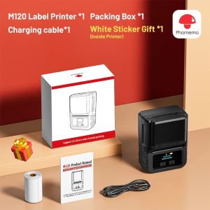 Phomemo M120 Bluetooth Thermal Label Printer Support 20-50mm Print Width Portable Inkfree Label Make Sticker Machine