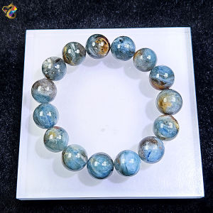 Collectors Grade Rare Island Bluish-Green Emerald Kyanite Bracelet
