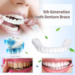 Adult No Holes Decorative Braces False Teeth Simulation Veneer Braces for Upper and Lower Teeth成人装饰牙套假牙贴面