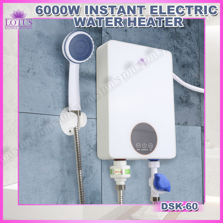 Lotus Baths DSK60 Instant Tankless Electric Water Heater Quick Heating