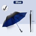 TORAS Bent handle umbrella with waterproof umbrella cover, commercial long handle golf umbrella, enlarged and thickened black rubber, sun and rain resistant dual-use umbrella. 