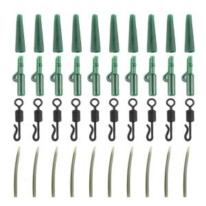 40pcs/Lot Anti Entanglement Sleeves Fishing Gear Accessories Fishing Tackle Leads Clip Fast Change Swivels Tail Rubber