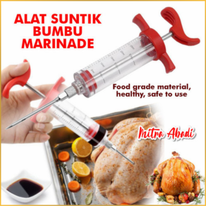 CD Alat Injektor Bumbu Marinade Daging BBQ Meat Grilled 30ml - Suntikan Dapur Alat Memasak Cooking Stainless Steel Injector Steak Penyuntik Saus Bumbu Barbecue Kalkun Ayam Ikan Meresap Jarum Suntik Perisa Flavor Spices Murah
