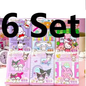 6 Set Cute Mymelody Kuromi Cinnamoroll Pochacco Quiet Book Sanrio Toy Book Kids Dress Up Doudou Kids Educational Handmade Diy birthday gift