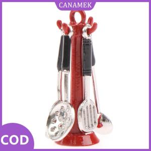 CANAMEK✨ 1:12 dụng cụ nhà bếp Nhà búp bê thìa treo thẳng đứng Bộ dụng cụ lọc thìa thìa