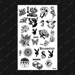TM-Stiker tato temporer semi permanen seri old school