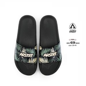 Aerostreet 39-44 Alvaro Hitam Hijau - Sandal Selop Pria Wanita BAAAA