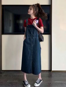 YẾM VÁY DÀI JEAN MỀM CO GIÃN CÓ TÚI CÁ TÍNH 3 SIZE 46-65KG TÙY CHIỀU CAO SIÊU HOT