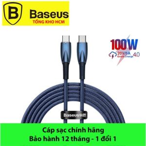 Cáp sạc nhanh Baseus 100W Type-C to C Baseus Glimmer Series Fast Charging Data Cable Type C to C 100W - đèn LED báo sạc cáp bọc nylon siêu bền đầu hợp kim kẽm sang trọng