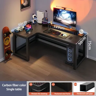 Bewell Computer Table Office Desk L Shaped Game Table Long Corner Study Work Desk Bedroom Corner Desk