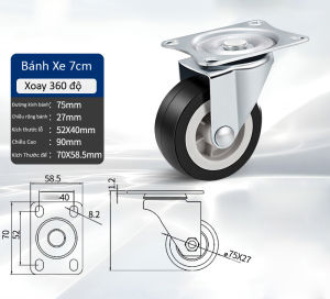 Bánh Xe Đẩy Cao Cấp 7cm Chống Trượt - Dụng Cụ Sửa Chữa Nhà Cửa Đa Năng