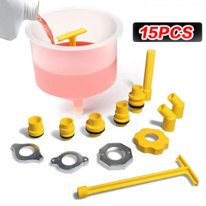 15Pcs/Set Universal Coolant Filling Kit Plastic Filling Funnel Automobile Plus Funnel Pour Oil Tool