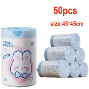 Ecoplanet 100pcs 45*50cm Roll Drawstring Garbage Bag Thickened Automatic Closing Kitchen Garbage Bag