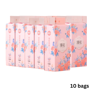 4PLY WALL HANGING TISSUE 1000PCS | WOOD PULP TISSUE | SOFT & SMOOTH TISSUE | FREE HOOKS (MP03)