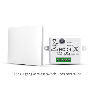 ECILY สมาร์ทโฮมสวิตช์ไฟไร้สาย433Mhz สำหรับปรับปรุงบ้านปุ่มควบคุมระยะไกลด้วยตนเองสวิตช์ติดผนังกลุ่มสายเคเบิลฟรีแนบคู่ไฟควบคุมข้ามสวิตช์เลื่อน