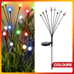 8 Solar Lights Outdoor Romantic Rocking Firefly LED waterproof Light Ball Lawn Garden Decoration
