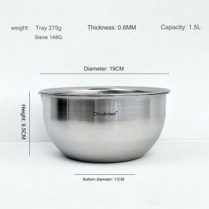 Bộ Chậu Rổ Inox 18/10 Chockmen Bộ Thau Rổ Đa Năng Vo Gạo Rửa Rau Củ Quả Size 19/22/25/28cm