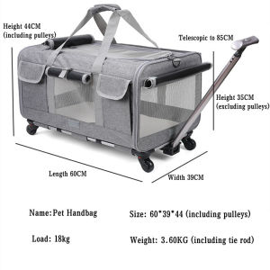 Pet Trolley Pet Sling Carrier Pet Bags Dog Carrier Cat Carrier with Trolley Portable Pet Carrier Travel