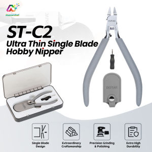 DSPIAE ST-C2 Ultra Thin Single Blade Hobby Nipper with Storage Box Precision Cutting Tool for Gundam Model Building DIY Hobby Scale Military Model Making Tools