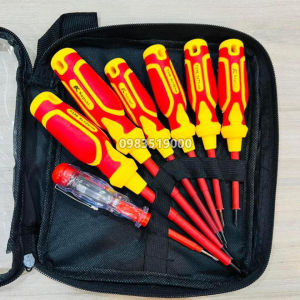 Bộ Tua Vít cách điện 1000V gồm 7 cây hãng Kapusi Nhật Bản K-9201 Bộ tua vít đa năng