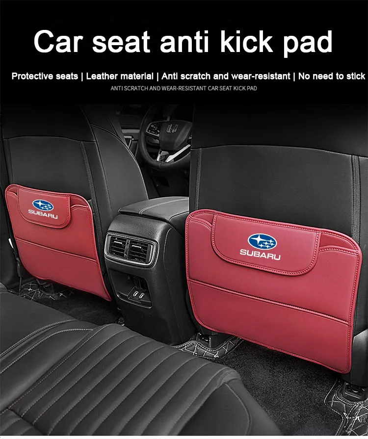 Subaru Leather Car Seat Back Protector Cover Anti Kick Pad With Storage Bag  High Quality Waterproof For Subaru Forester sk XV Impreza wrx sti Outback
