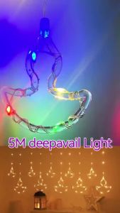 3Color Lampu haisan diwali 5M Curtain Fairy light Deepavali Decoration Led light strip Room decor lamp 11Mode Lampu Led