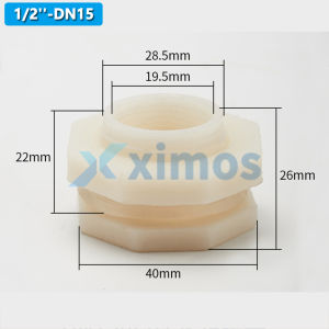 Xximos 1/2" To 1" Connection Water Tank  Pipe Fitting  Fish Tank Drainage Connector For Fish Tank Aquarium