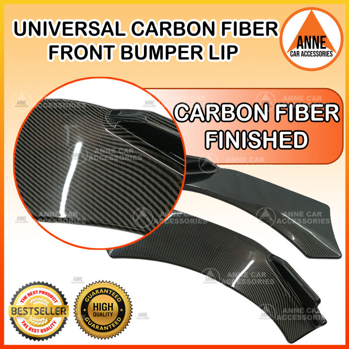 Universal black front bumper rubber protector lip splitter body spoiler