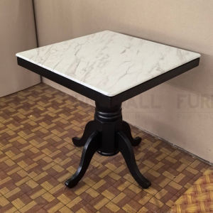 Furnimall Restaurant Solid Wood Table/Office Discussion Table/Rubber Wood Dining Table/Meja Kafe餐桌