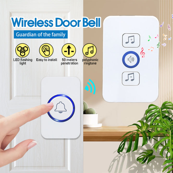 Wireless Doorbell No Battery Required Waterproof SelfPowered Door Bell
