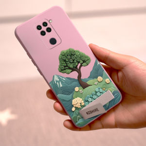 เคสสำหรับศัพท์ Redmi NOTE 9 เคสนิ่มซิลิโคนเหลวกันกระแทก ดีไซน์ใหม่สวยงามลายต้นไม้พร้อมที่วาง YTCBZJLS01
