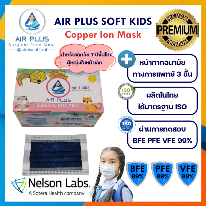 💥AIR PLUS SOFT : COPPER ION MASK รุ่นใหม่แถบหูนุ่ม 