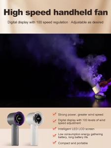 Powerful Small Fan Turbo Handheld Small Fan Portable Digital Display Stepless Speed Regulation Handheld Small Electric Fan type-c Rechargeable Outdoor Fan