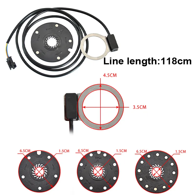 Pedal Assist Sensor Sepeda Listrik 12 Magnet PAS Sensor - Technical View