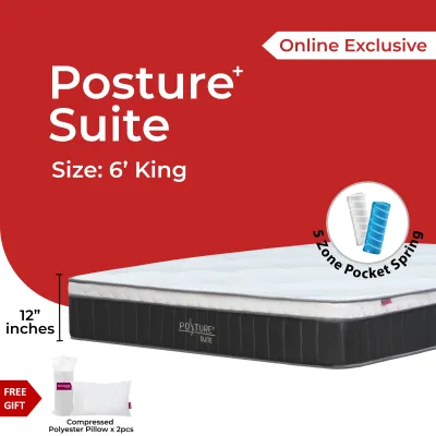Goodnite Posture Suite 12inch Firm Support 5 Zone Pocket Spring Mattress (12 Years Warranty)