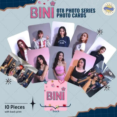 10 pcs BINI OT8 Jollibee Modess x Bini Jollibini B2B back-to-back laminated photocards photo card blooms mikha maloi aiah stacey gwen