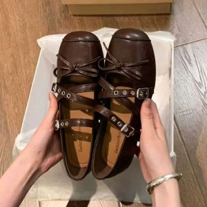 Free Shipping Small WomenS Flats 2026 Spring Collection Silver Bow-Tie Design Criss-Cross Straps Ballet Flats With Soft Soles For Comfortable Wear