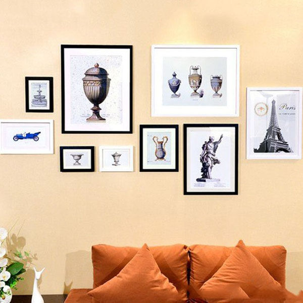 Bộ Khung Ảnh Treo Tường Phòng Khách, Văn Phòng KA901 Đen tặng đinh, móc ...