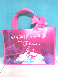 TAS SPUNBOND GOODIE BAG PARCEL BINGKISAN LEBARAN IDUL FITRI MODEL TIDUR FULL COLOR MURAH DISKON TERLARIS 20 PC