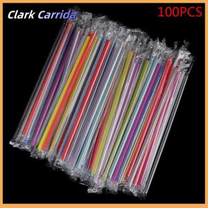 [Clark Carrida] 100PC rõ ràng cá nhân bọc uống PP ống hút uống ống hút Nguồn cung cấp bên
