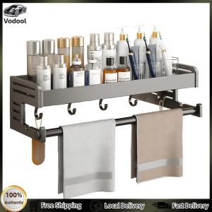 [Auto Vodool]Punch-Free Seasoning Storage Shelf with Hook Multifunctional Organizer Hanging Household Wall Rack for Kitchenware Rags