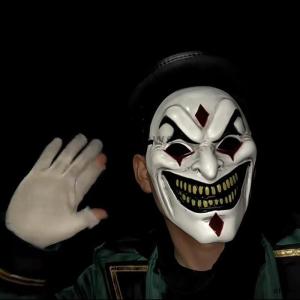 [COD] dfhws New Joker Full Face Mask Funny Big Teeth Smiling Face Mask Cool Boy Headgear Halloween Cosplay Props