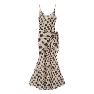 Chic Printed Womens Dress Sleeveless Slip Lady Long Dresses With Demountable Scarf 2026 Summer Chic New Female Vacation Robe2026