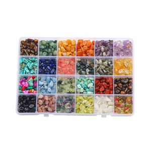 10/15/24 Compartments Natural Stone Beads Box Kit For DIY Bracelet Necklace Decoration